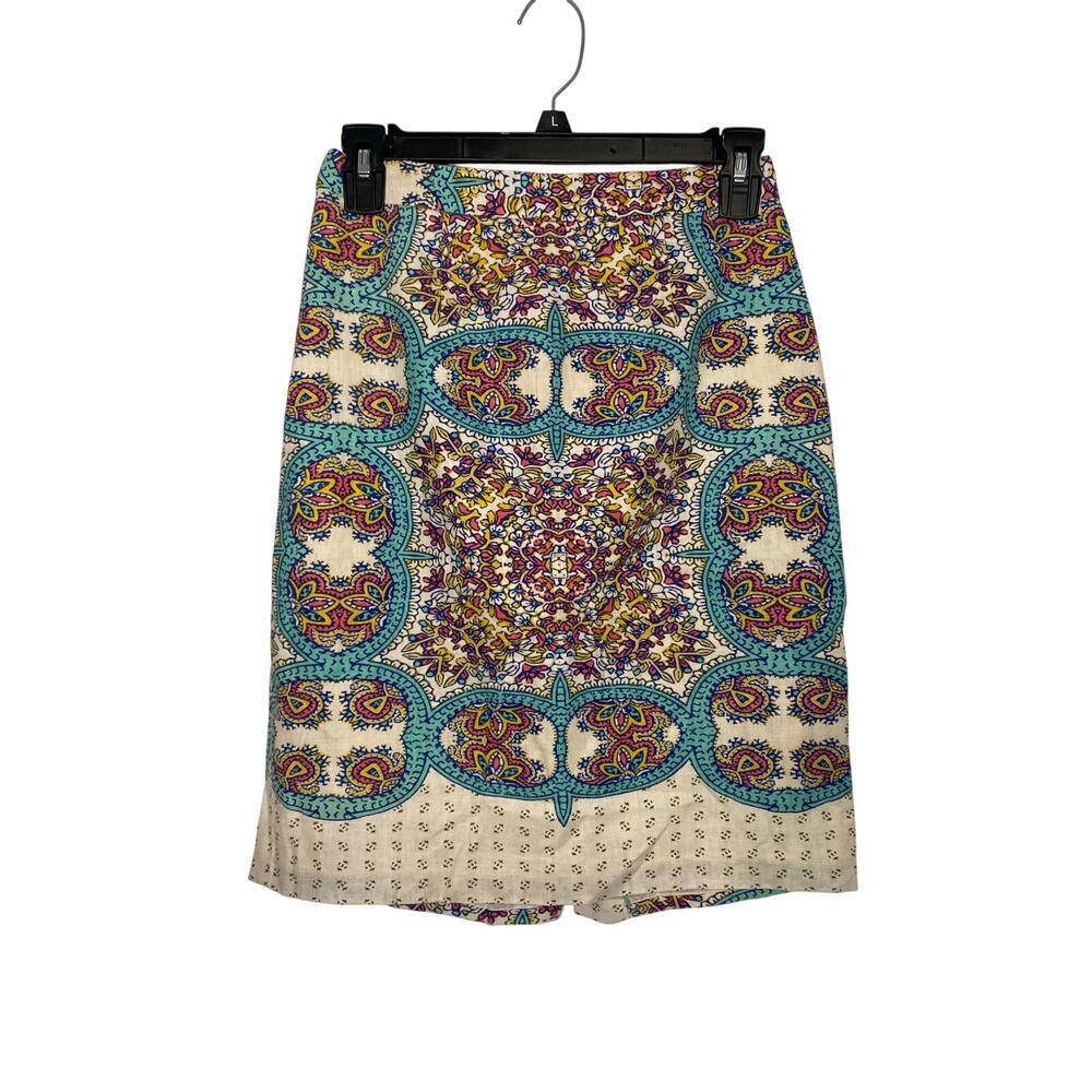Anthropologie Maeve Manolya Pencil Skirt Paisley Midi Boho Preppy Academia‎ 0